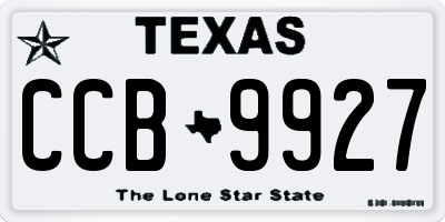 TX license plate CCB9927