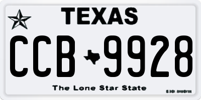 TX license plate CCB9928