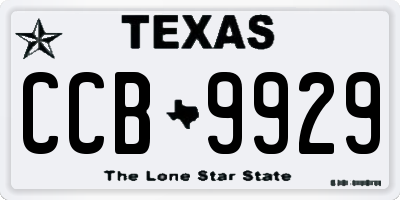 TX license plate CCB9929
