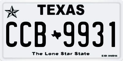 TX license plate CCB9931