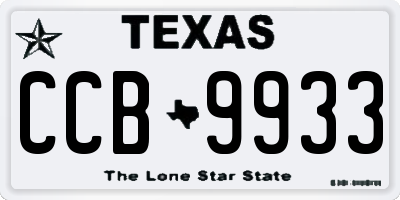 TX license plate CCB9933