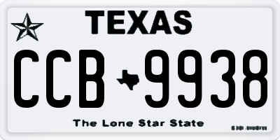 TX license plate CCB9938