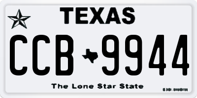 TX license plate CCB9944