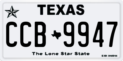 TX license plate CCB9947