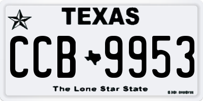 TX license plate CCB9953
