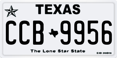 TX license plate CCB9956
