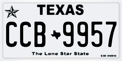 TX license plate CCB9957