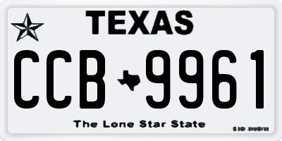 TX license plate CCB9961