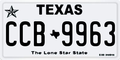 TX license plate CCB9963