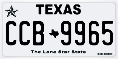 TX license plate CCB9965