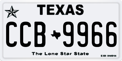 TX license plate CCB9966