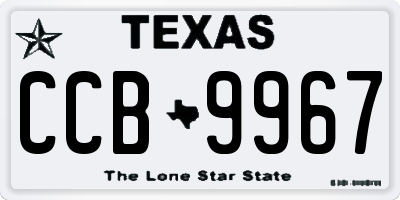 TX license plate CCB9967