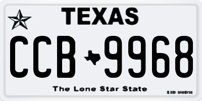TX license plate CCB9968
