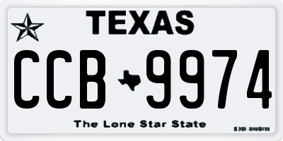 TX license plate CCB9974