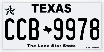 TX license plate CCB9978