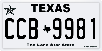 TX license plate CCB9981