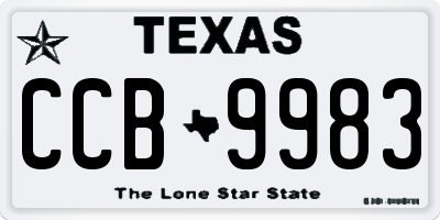 TX license plate CCB9983