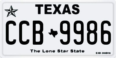 TX license plate CCB9986