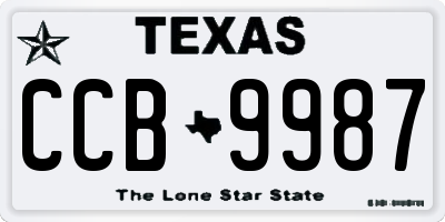TX license plate CCB9987