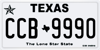 TX license plate CCB9990