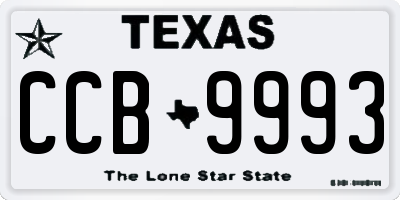 TX license plate CCB9993