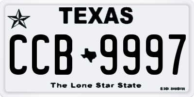 TX license plate CCB9997