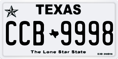 TX license plate CCB9998