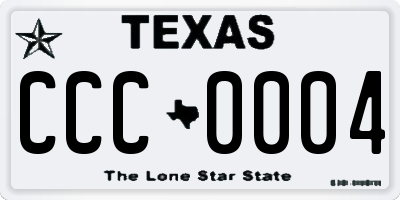 TX license plate CCC0004