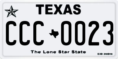 TX license plate CCC0023
