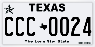 TX license plate CCC0024