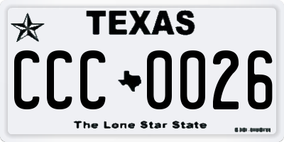 TX license plate CCC0026