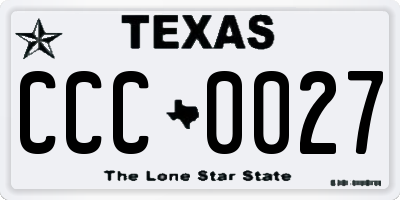 TX license plate CCC0027