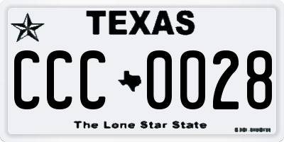 TX license plate CCC0028