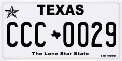 TX license plate CCC0029