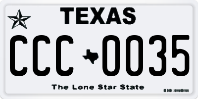 TX license plate CCC0035