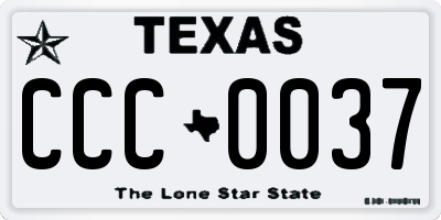 TX license plate CCC0037