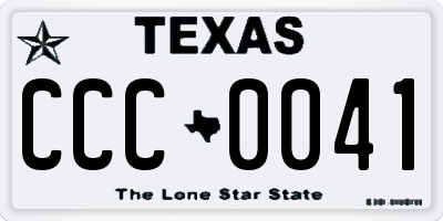 TX license plate CCC0041