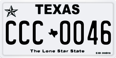 TX license plate CCC0046
