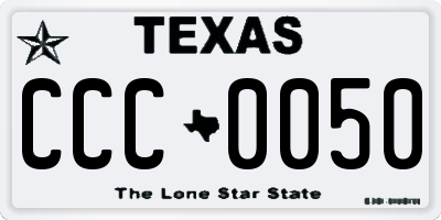 TX license plate CCC0050
