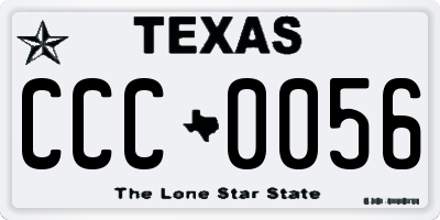 TX license plate CCC0056