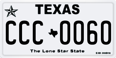 TX license plate CCC0060
