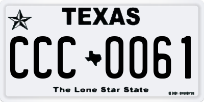 TX license plate CCC0061