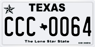 TX license plate CCC0064