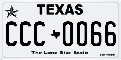 TX license plate CCC0066