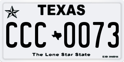 TX license plate CCC0073