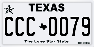 TX license plate CCC0079