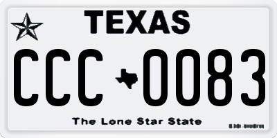 TX license plate CCC0083