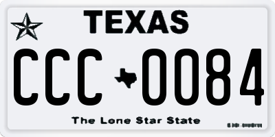 TX license plate CCC0084