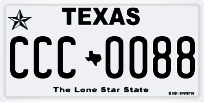 TX license plate CCC0088