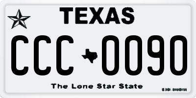 TX license plate CCC0090